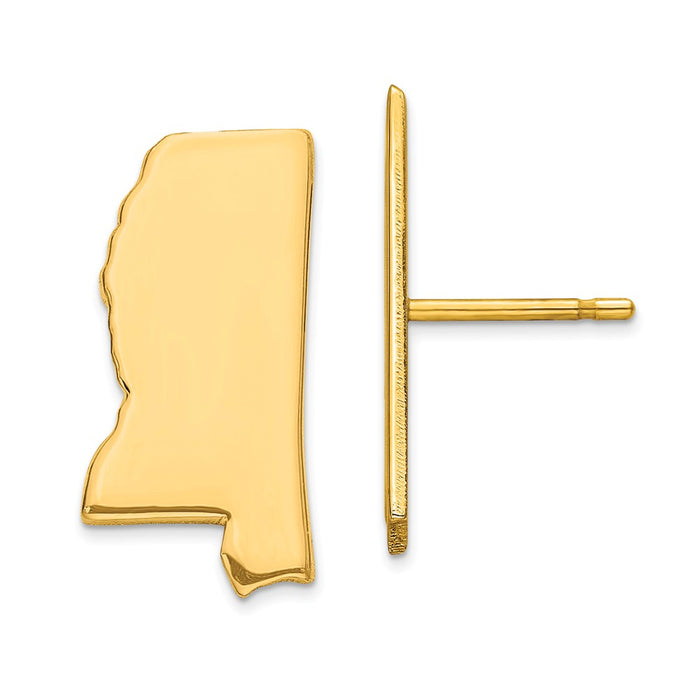 Gold-Plated Silver MS Large State Earrings,