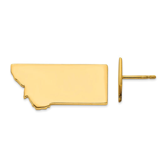 Gold-Plated Silver MT Large State Earrings,
