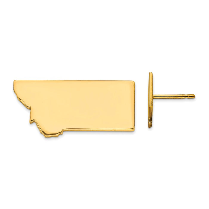 Gold-Plated Silver MT Large State Earrings,