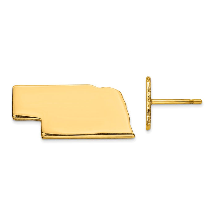 Gold-Plated Silver NE Large State Earrings,