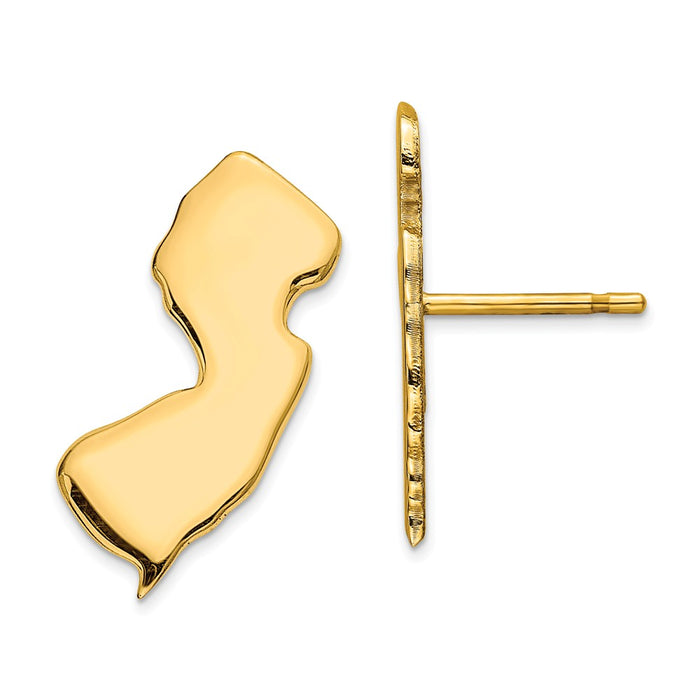 Gold-Plated Silver NJ Large State Earrings,