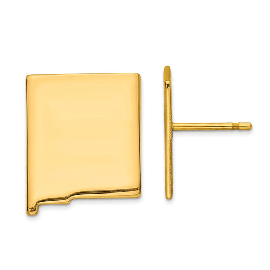 Gold-Plated Silver NM Large State Earrings,