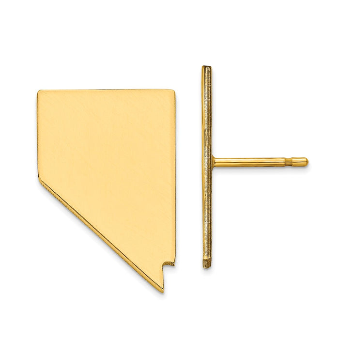 Gold-Plated Silver NV Large State Earrings,