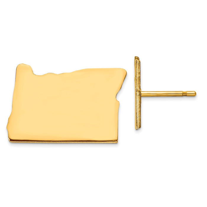 Gold-Plated Silver OR Large State Earrings,