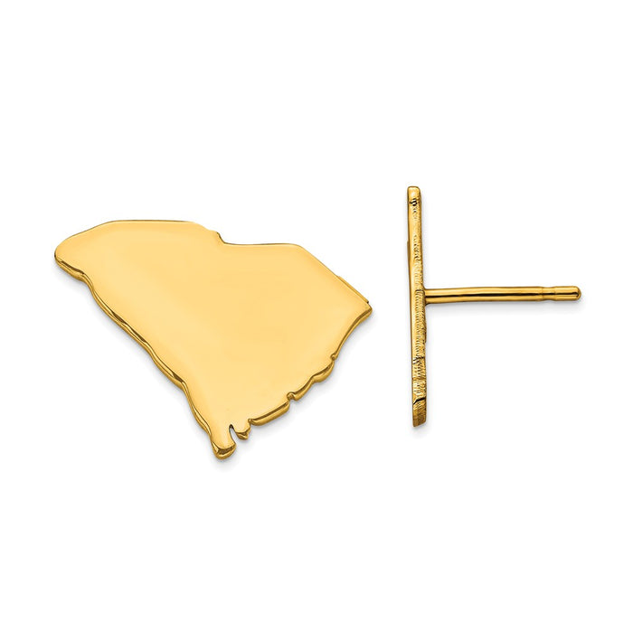 Gold-Plated Silver SC Large State Earrings,
