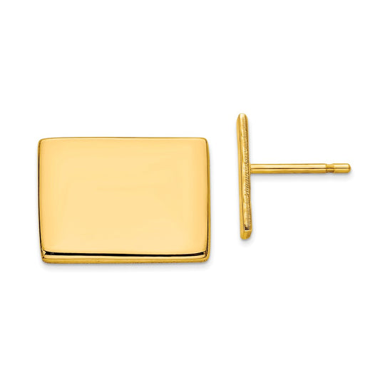 Gold-Plated Silver WY Large State Earrings,