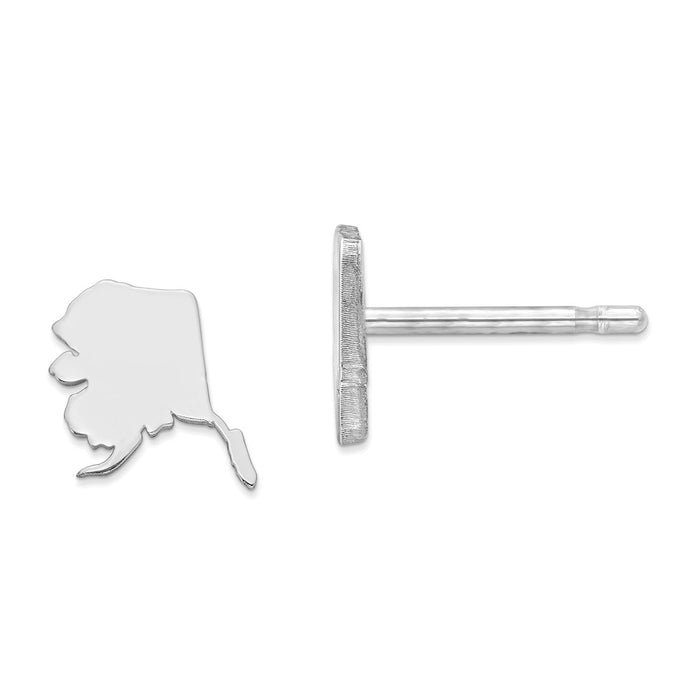 Stella Silver 925 Sterling Silver Rhodium-plated AK Small State Earring, 8.15mm x 8.1mm