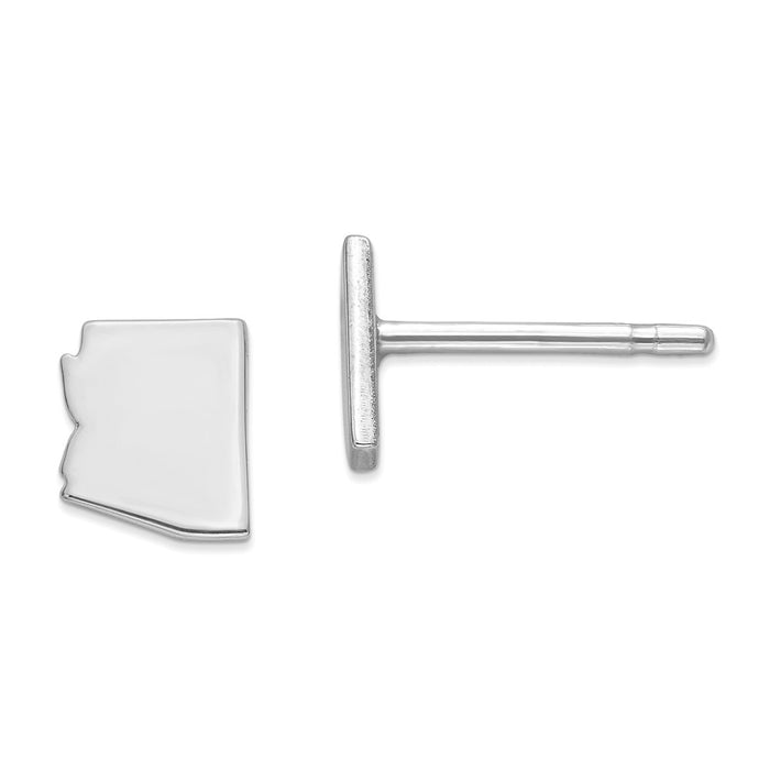 Stella Silver 925 Sterling Silver Rhodium-plated AZ Small State Earring, 6.65mm x 5.56mm