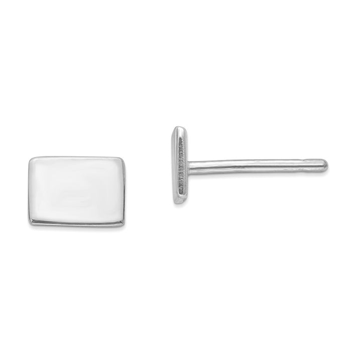 Stella Silver 925 Sterling Silver Rhodium-plated CO Small State Earring, 5.08mm x 6.81mm