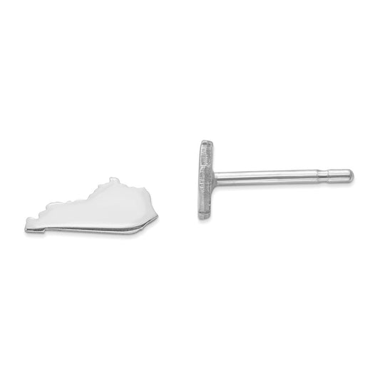 Stella Silver 925 Sterling Silver Rhodium-plated KY Small State Earring, 4.22mm x 8.99mm