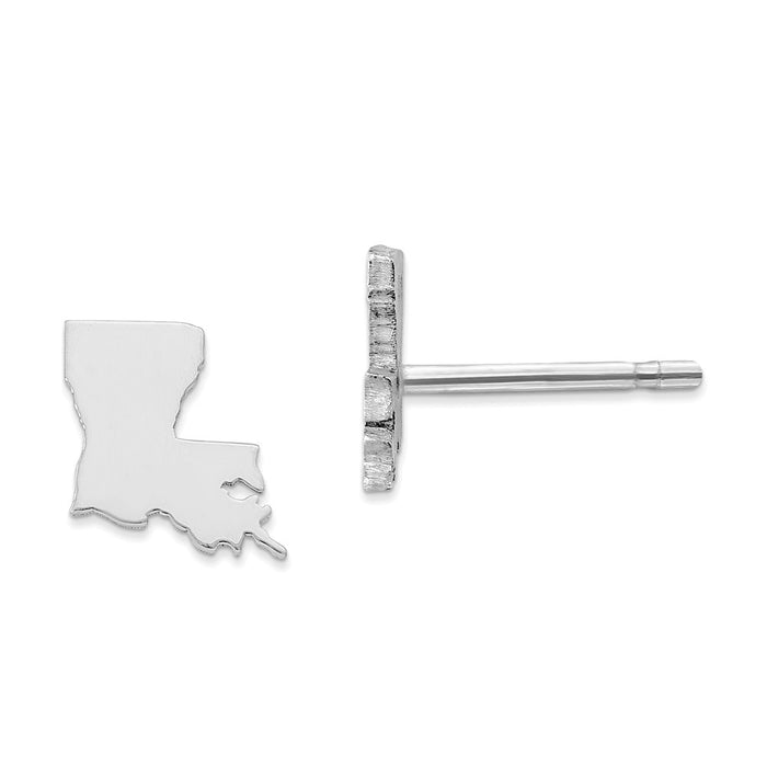 Stella Silver 925 Sterling Silver Rhodium-plated LA Small State Earring, 6.73mm x 6.48mm