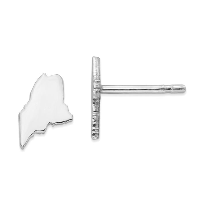 Stella Silver 925 Sterling Silver Rhodium-plated ME Small State Earring, 8.86mm x 6.22mm