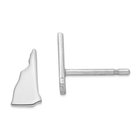 Stella Silver 925 Sterling Silver Rhodium-plated NH Small State Earring, 8.86mm x 4.67mm