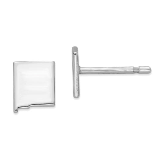 Stella Silver 925 Sterling Silver Rhodium-plated NM Small State Earring, 7.19mm x 5.82mm