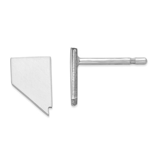 Stella Silver 925 Sterling Silver Rhodium-plated NV Small State Earring, 8.81mm x 5.74mm