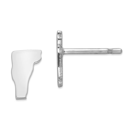 Stella Silver 925 Sterling Silver Rhodium-plated VT Small State Earring, 8.41mm x 5.33mm