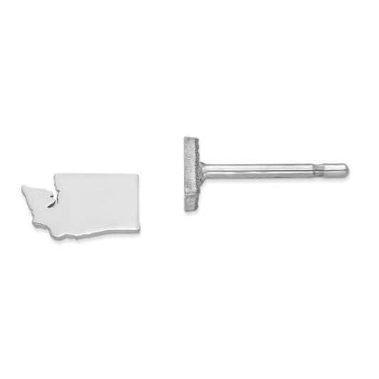 Stella Silver 925 Sterling Silver Rhodium-plated WA Small State Earring, 5.36mm x 9.35mm