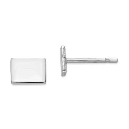 Stella Silver 925 Sterling Silver Rhodium-plated WY Small State Earring, 5.03mm x 6.78mm