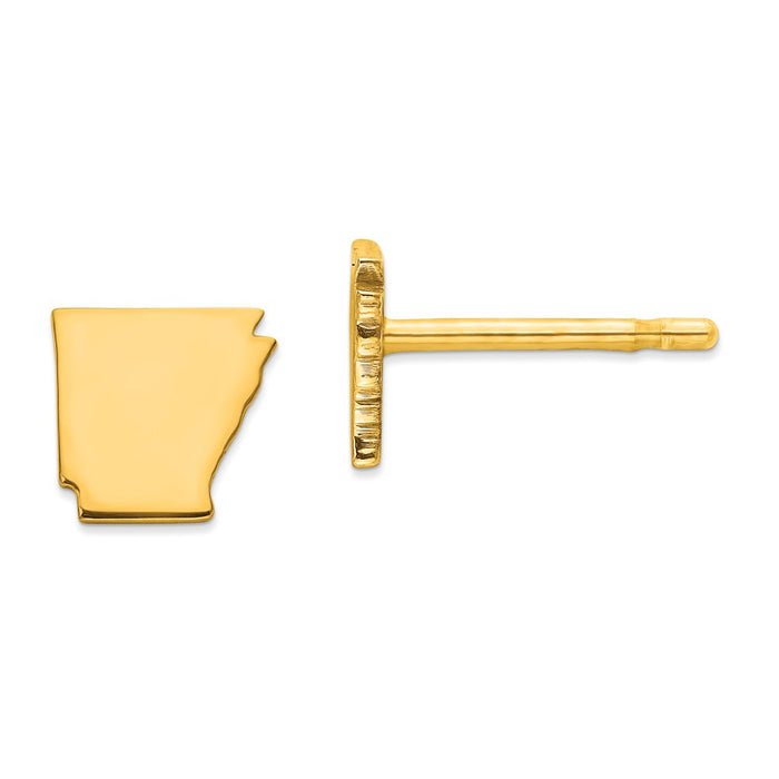 Gold-Plated Silver AR Small State Earring, 6.35mm x 6.81mm