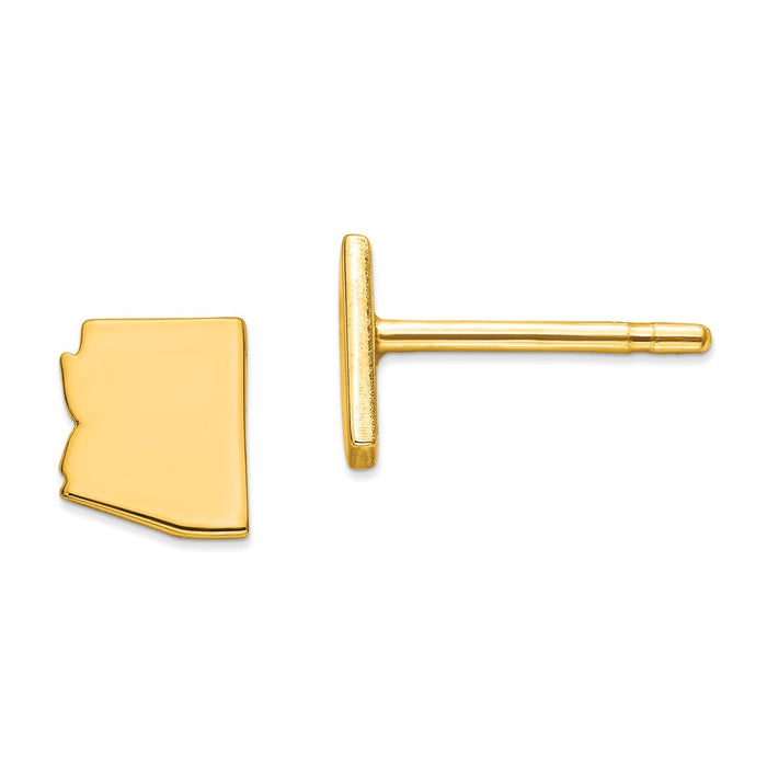 Gold-Plated Silver AZ Small State Earring, 6.65mm x 5.56mm