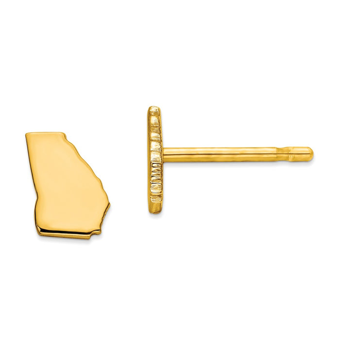 Gold-Plated Silver GA Small State Earring, 7.32mm x 5.66mm