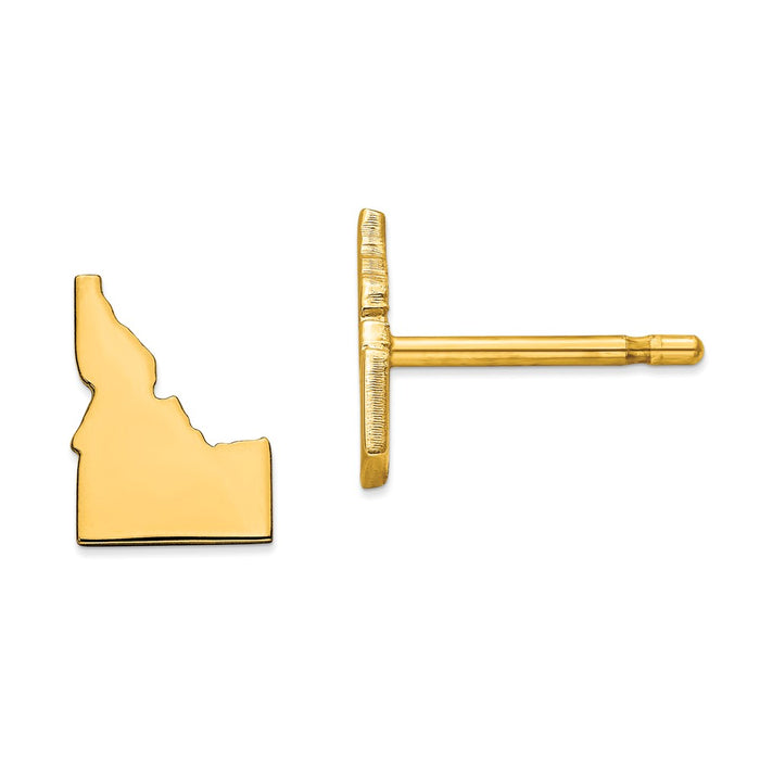 Gold-Plated Silver ID Small State Earring, 8.69mm x 6.25mm