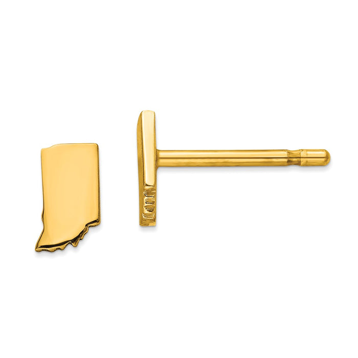 Gold-Plated Silver IN Small State Earring, 7.21mm x 4.5mm