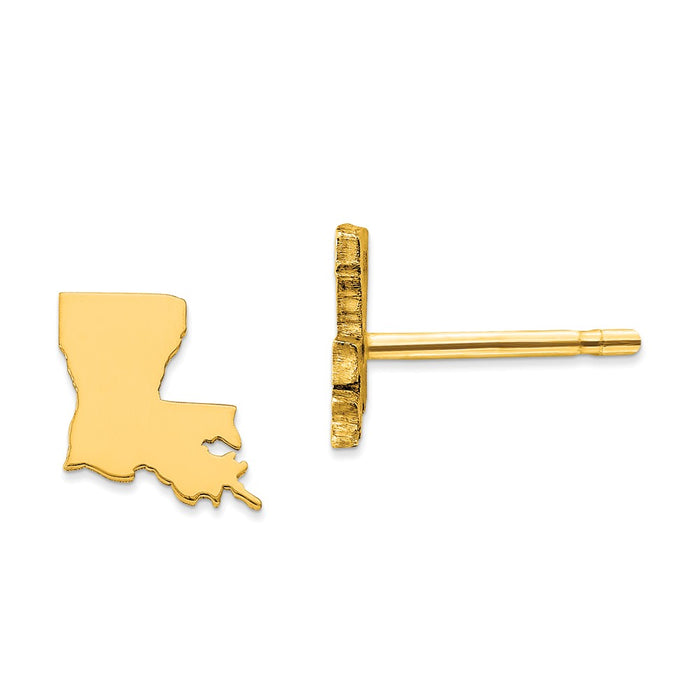 Gold-Plated Silver LA Small State Earring, 6.73mm x 6.48mm