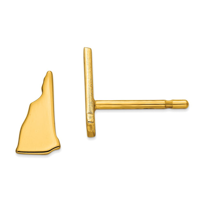 Gold-Plated Silver NH Small State Earring, 8.86mm x 4.67mm