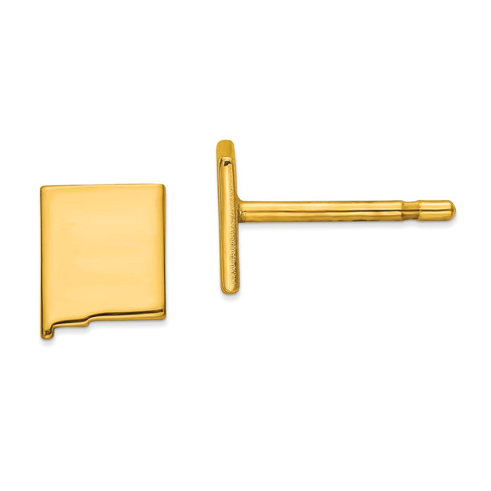 Gold-Plated Silver NM Small State Earring, 7.19mm x 5.82mm