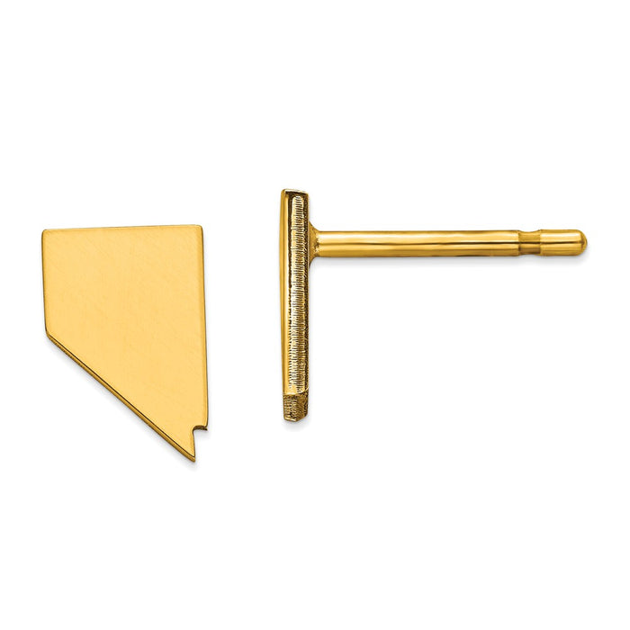 Gold-Plated Silver NV Small State Earring, 8.81mm x 5.74mm