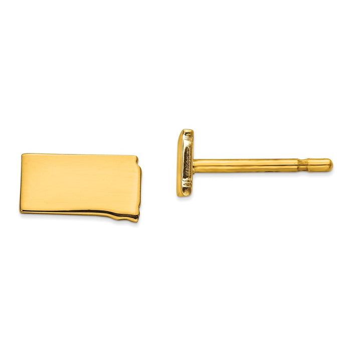 Gold-Plated Silver SD Small State Earring, 4.98mm x 8.36mm