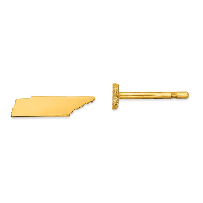Gold-Plated Silver TN Small State Earring, 2.34mm x 9.32mm
