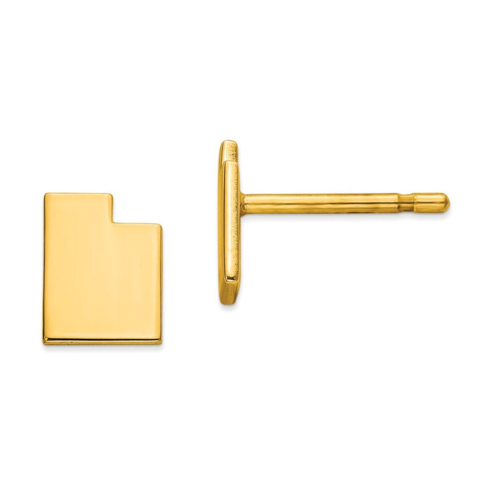 Gold-Plated Silver UT Small State Earring, 7.32mm x 5.61mm