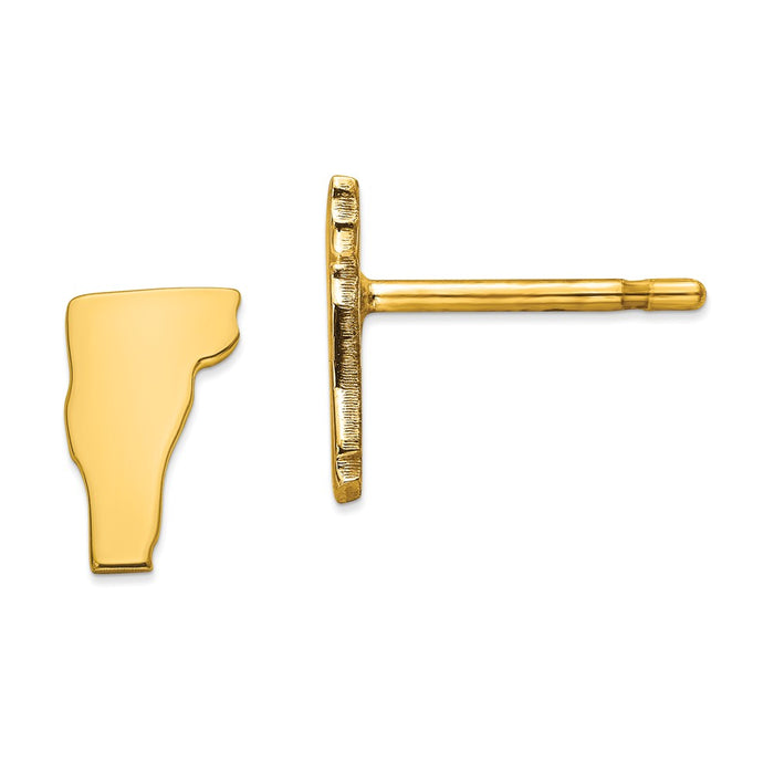 Gold-Plated Silver VT Small State Earring, 8.41mm x 5.33mm