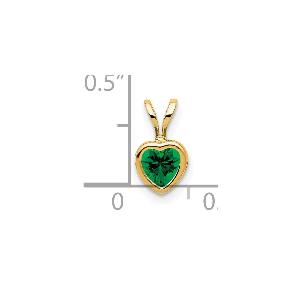 Million Charms 14K Yellow Gold Themed 5Mm Heart Mount Religious Saint Helens Bezel Pendant