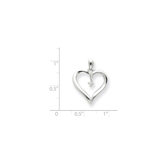 Million Charms 14K White Gold Themed Diamond Heart Pendant