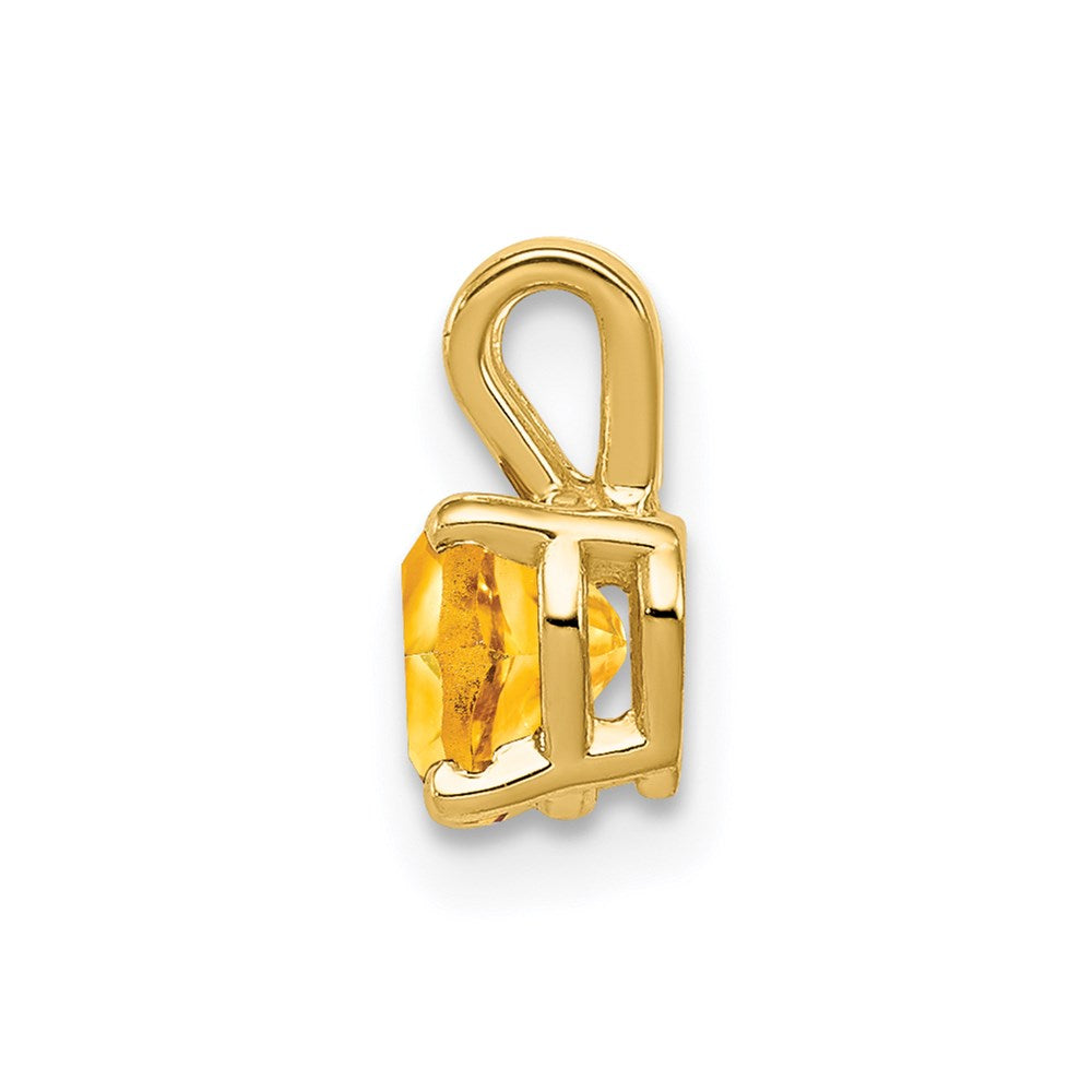 Million Charms 14K Yellow Gold Themed 5Mm Heart Citrine Pendant