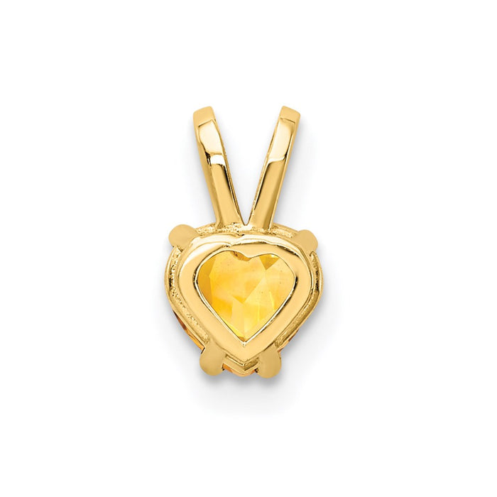 Million Charms 14K Yellow Gold Themed 5Mm Heart Citrine Pendant
