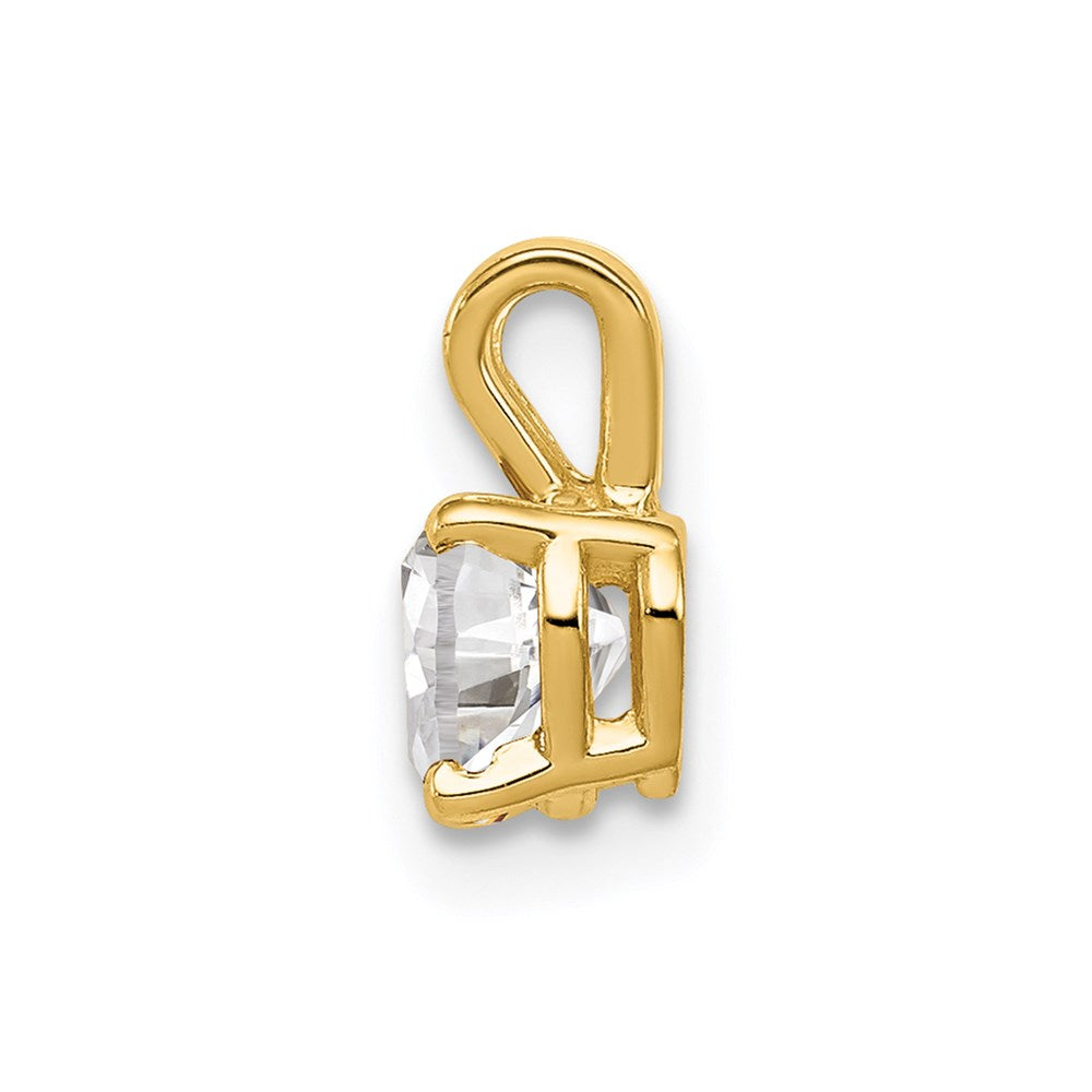 Million Charms 14K Yellow Gold Themed 5Mm Heart Cubic Zirconia Pendant