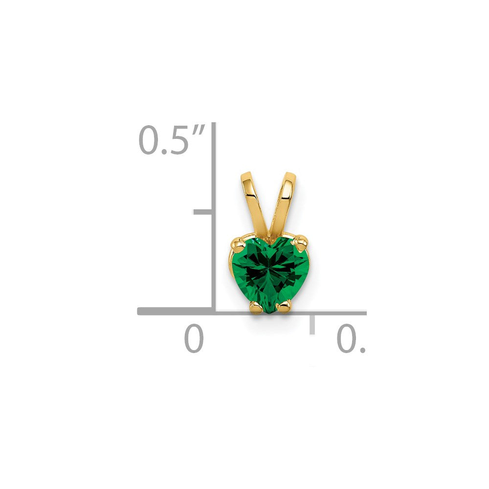 Million Charms 14K Yellow Gold Themed 5Mm Heart Mount Religious Saint Helens Pendant