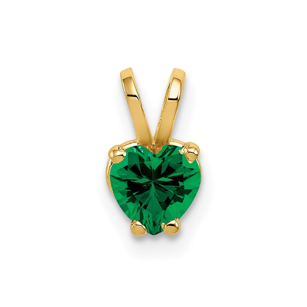 Million Charms 14K Yellow Gold Themed 5Mm Heart Mount Religious Saint Helens Pendant