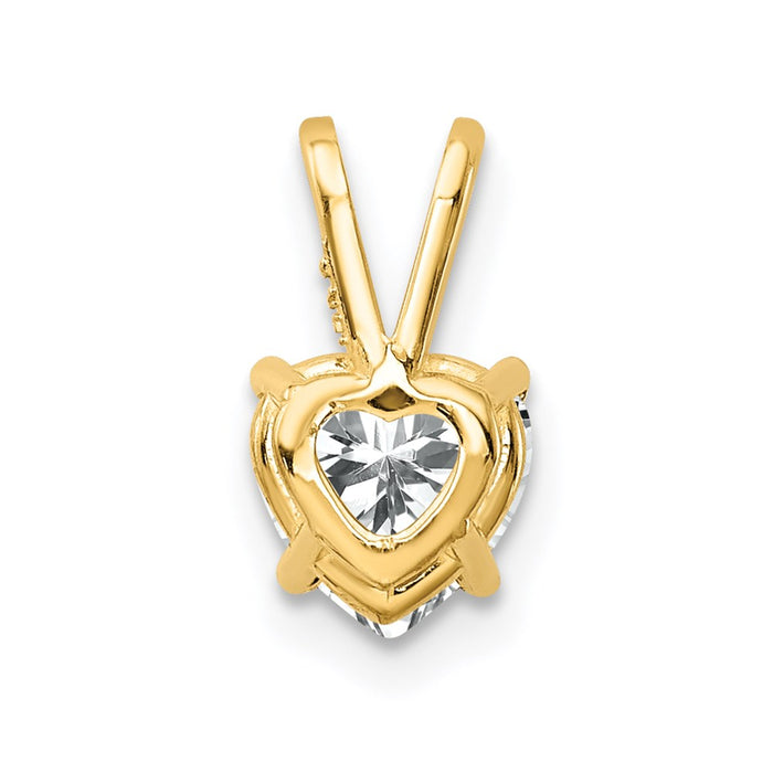 Million Charms 14K Yellow Gold Themed 6Mm Heart Cubic Zirconia Pendant