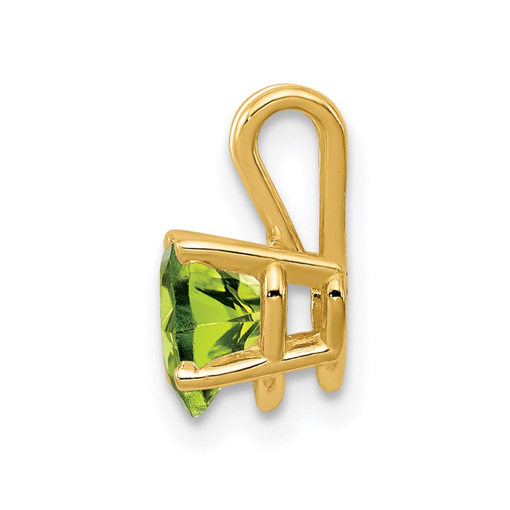 Million Charms 14K Yellow Gold Themed 6Mm Heart Peridot Pendant