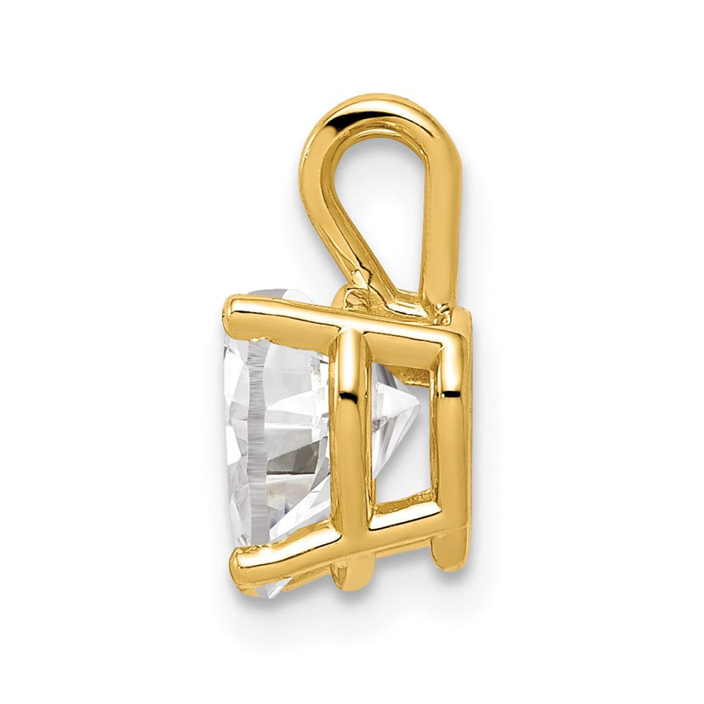 Million Charms 14K Yellow Gold Themed 7Mm Heart Cubic Zirconia Pendant