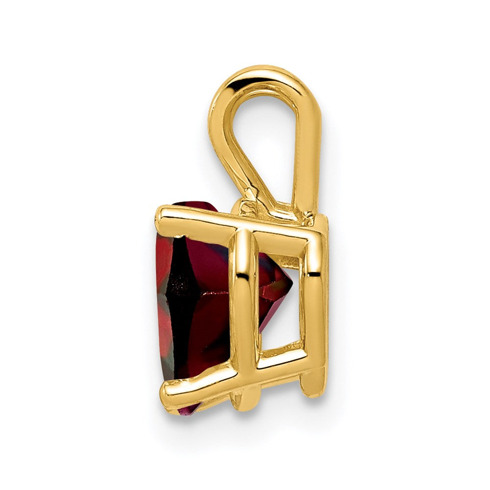 Million Charms 14K Yellow Gold Themed 7Mm Heart Garnet Pendant