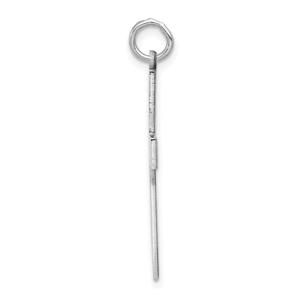 Million Charms 14K White Gold Themed Laser Designed Relgious Cross Pendant