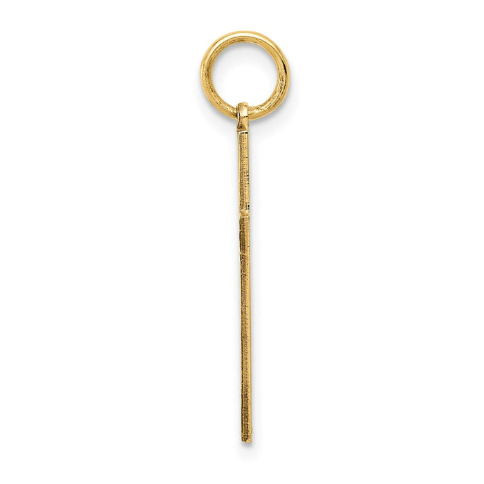 Million Charms 14K Yellow Gold Themed Laser Designed Relgious Cross Pendant