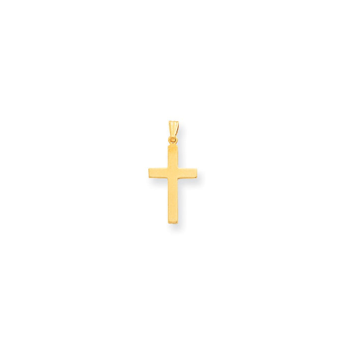Million Charms 14K Yellow Gold Themed Sand Blasted Relgious Cross Pendant