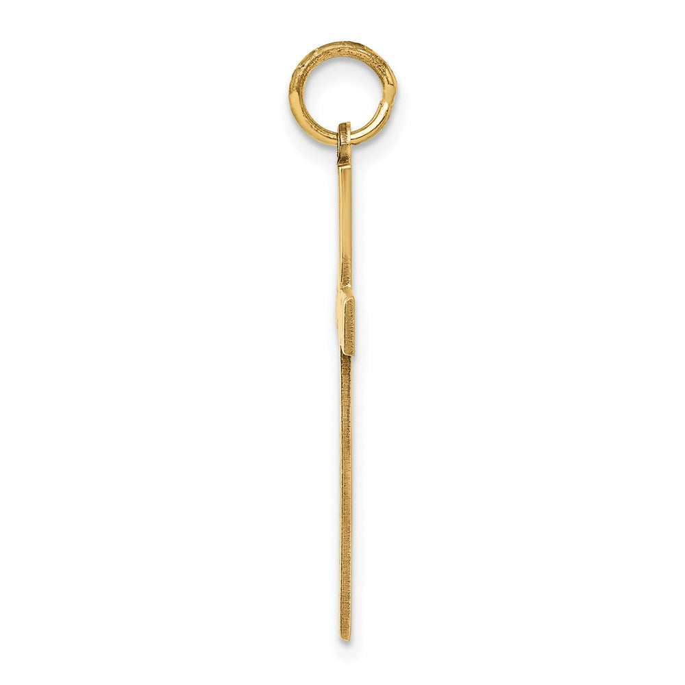 Million Charms 14K Yellow Gold Themed Laser Designed Relgious Cross Pendant